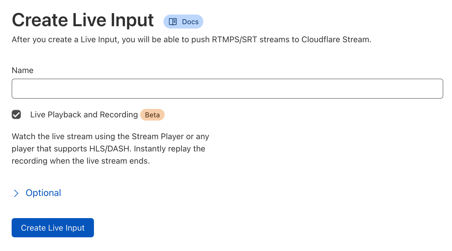 Create live input field from dashboard